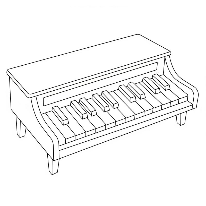 Fise de colorat cu Pian pentru tipărire