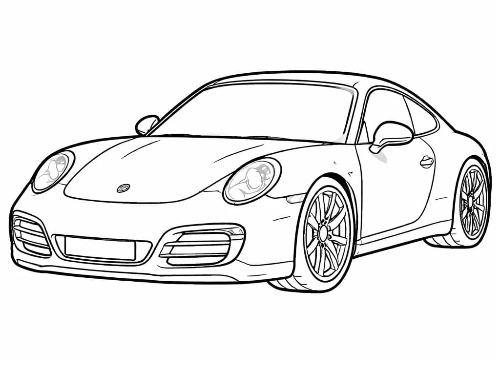 Fise de colorat cu Porsche de colorat p01