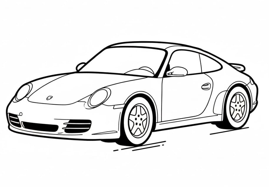Fise de colorat cu Porsche de colorat p03