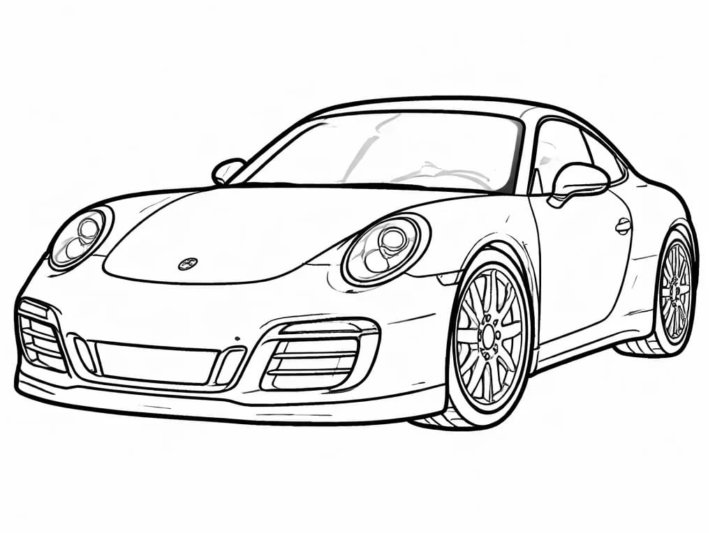 Fise de colorat cu Porsche de colorat p05