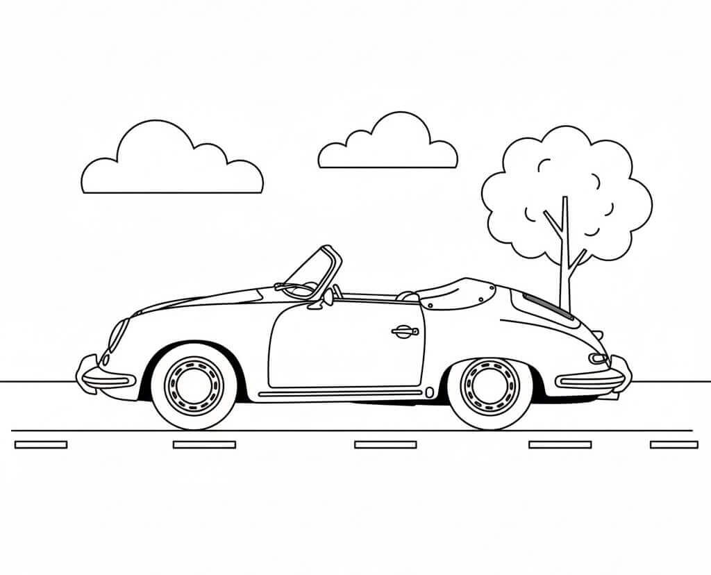 Fise de colorat cu Porsche de colorat p09