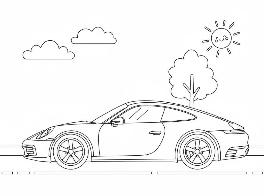 Fise de colorat cu Porsche de colorat p13