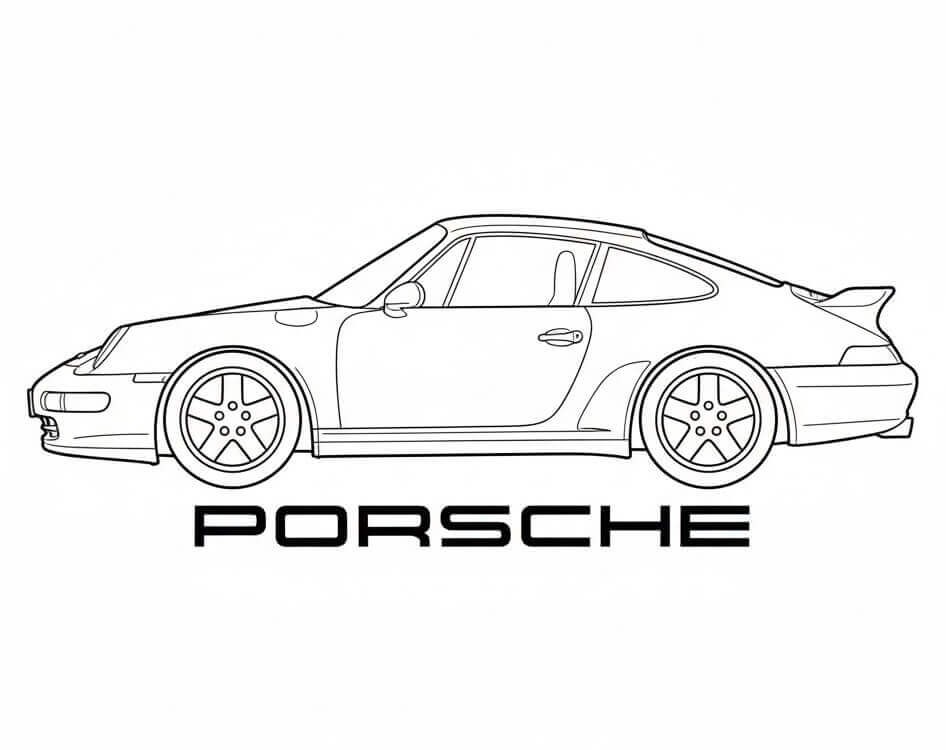 Fise de colorat cu Porsche de colorat p19