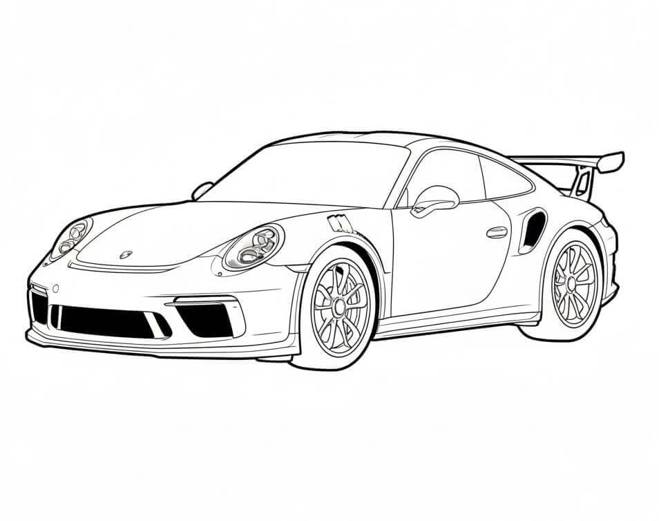 Fise de colorat cu Porsche de colorat p20