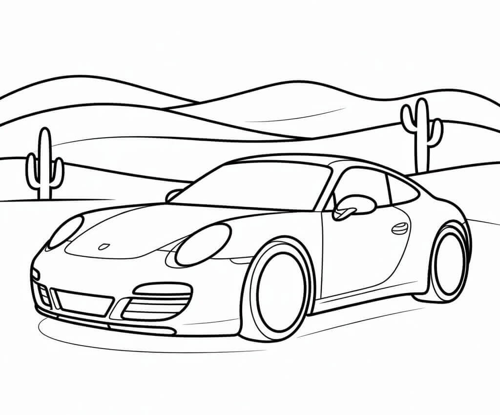 Fise de colorat cu Porsche de colorat p22