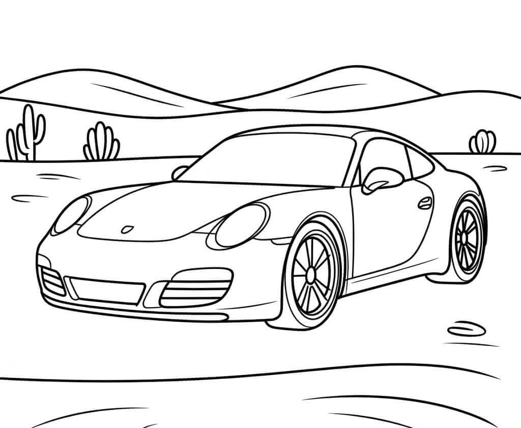 Planse de colorat cu Porsche