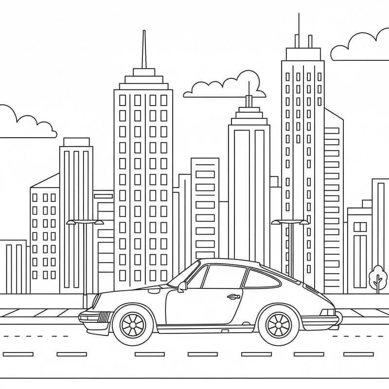 Fise de colorat cu Porsche de colorat p26