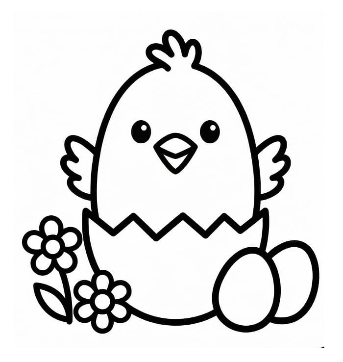 Fise de colorat cu Pui de Paște animat