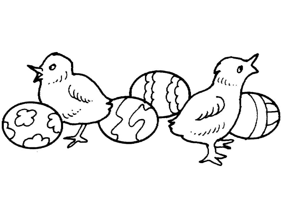 Fise de colorat cu Pui de Paște fără cost