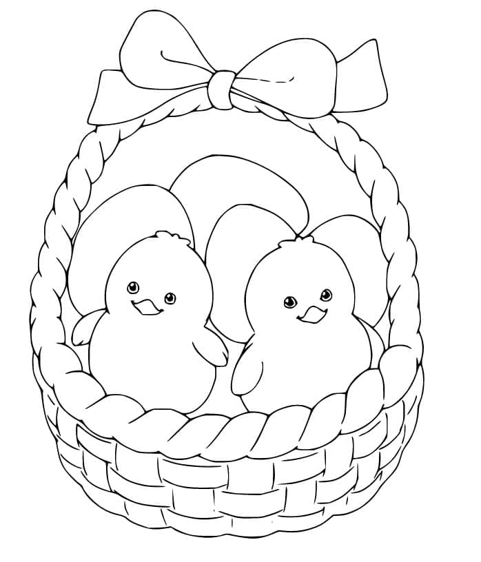 Fise de colorat cu Pui de Paște gratuit imprimabil