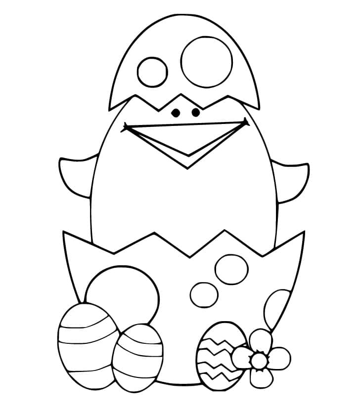 Fise de colorat cu Pui de Paște pentru copii de 2 ani