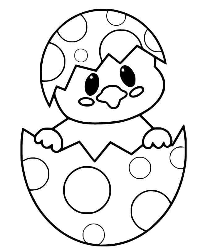 Fise de colorat cu Pui de Paște pentru copii de 3 ani