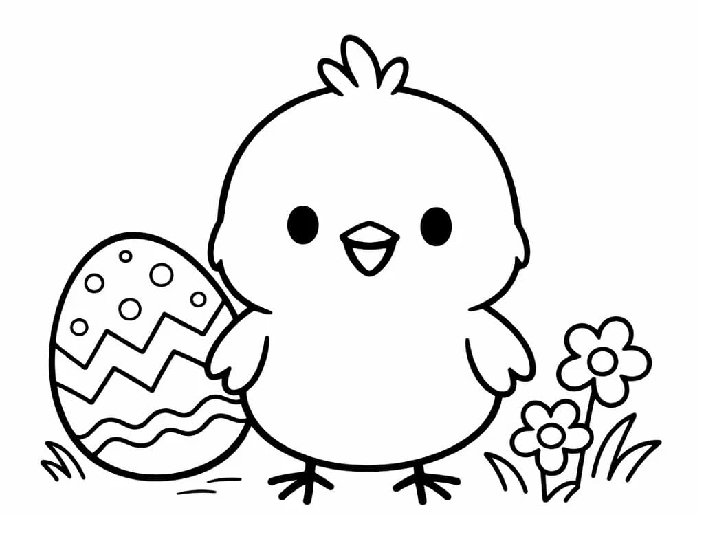 Fise de colorat cu Pui de Paște uimitor