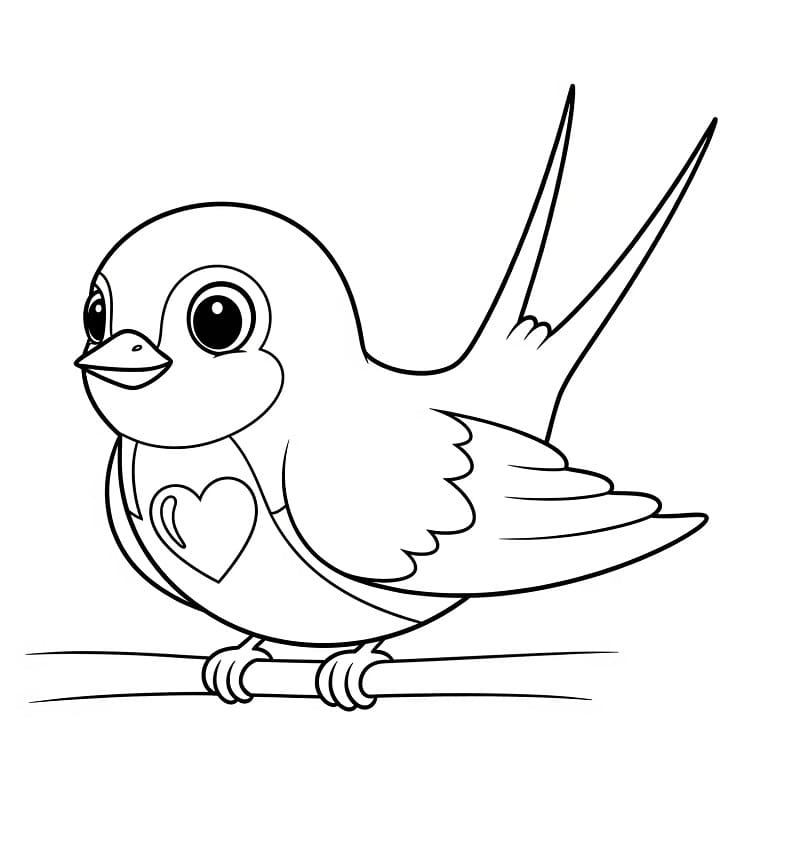 Fise de colorat cu Rândunică fără cost