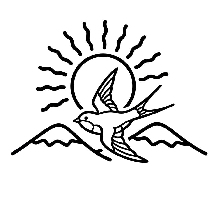 Fise de colorat cu Rândunică gratis