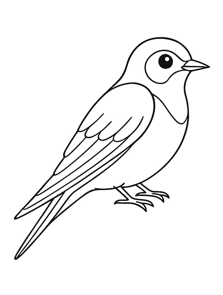 Fise de colorat cu Rândunică gratuită pentru copii