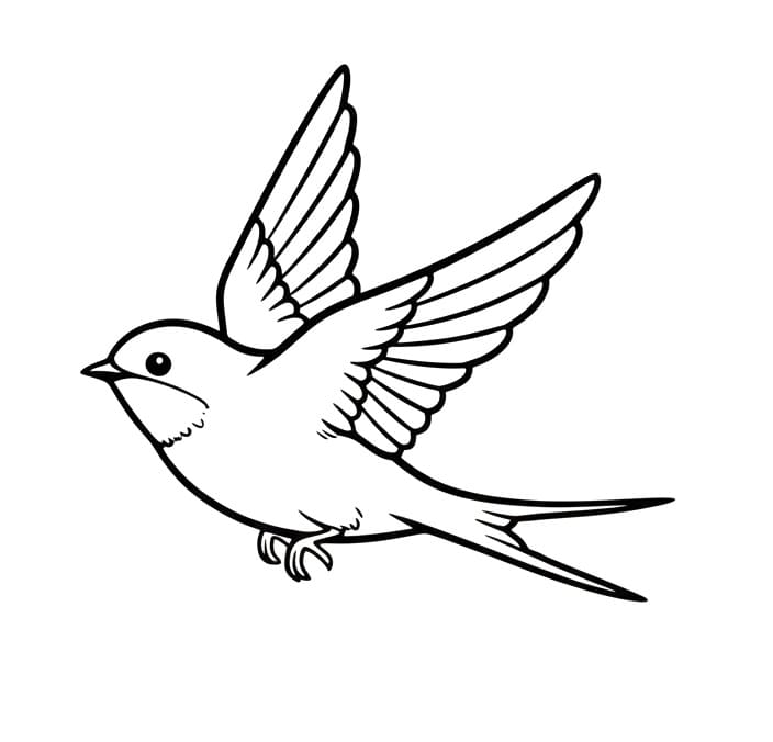 Fise de colorat cu Rândunică imprimabilă fără cost