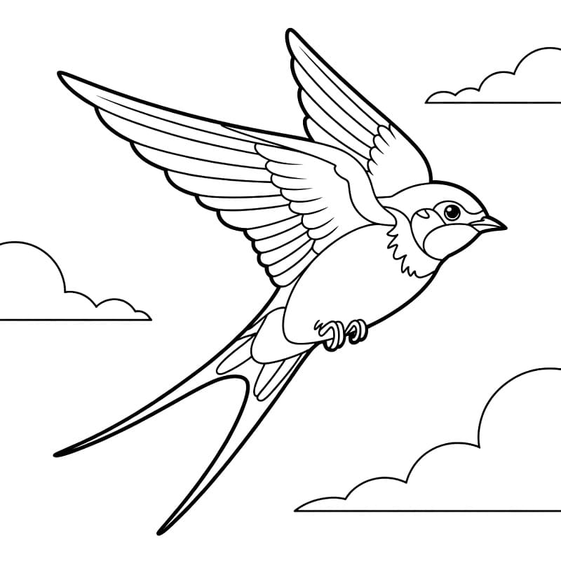 Planse de colorat cu Randunica