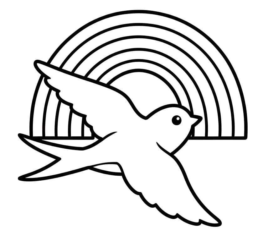 Fise de colorat cu Rândunică în zbor