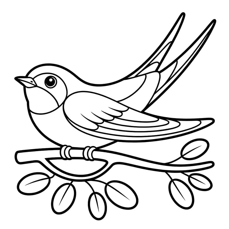 Fise de colorat cu Rândunică pentru copii de 1 an