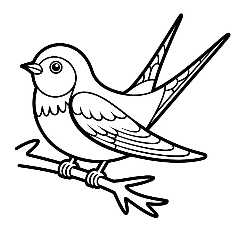 Fise de colorat cu Rândunică pentru copii de 2 ani