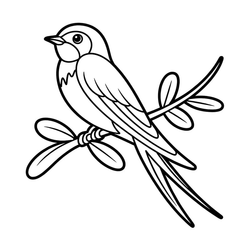 Fise de colorat cu Rândunică pentru copii de 3 ani