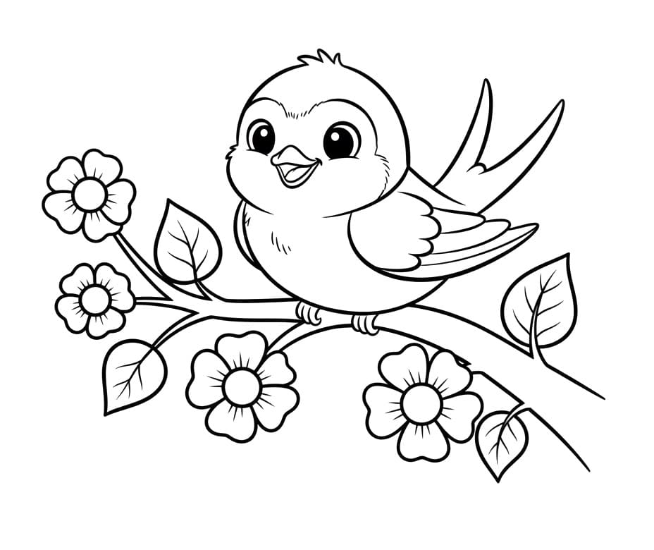 Fise de colorat cu Rândunică standard