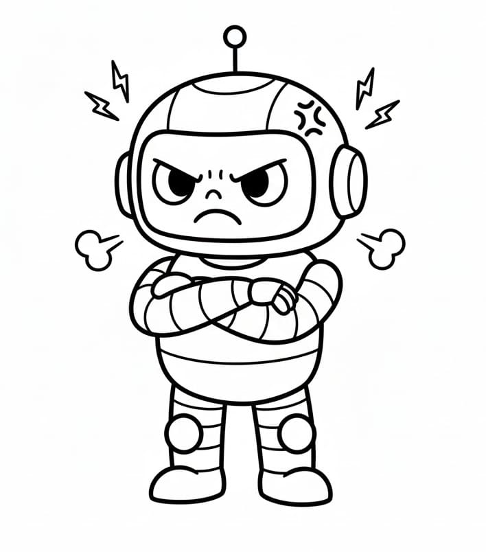 Fise de colorat cu Robot animat