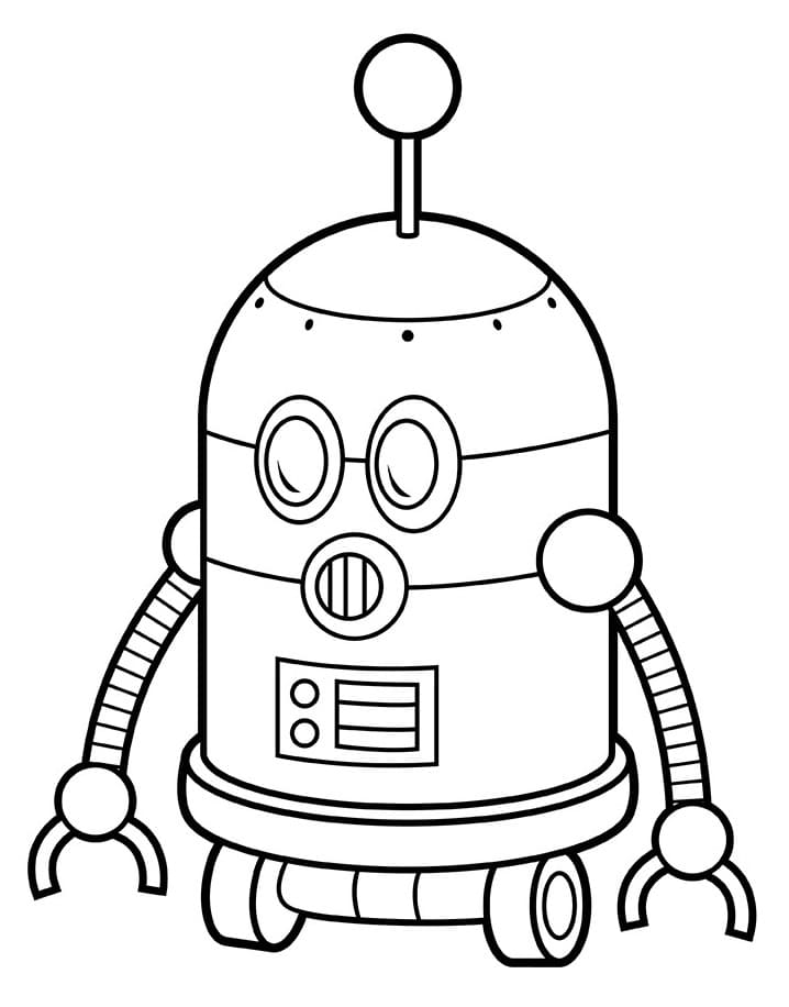 Fise de colorat cu Robot gratuit pentru copii