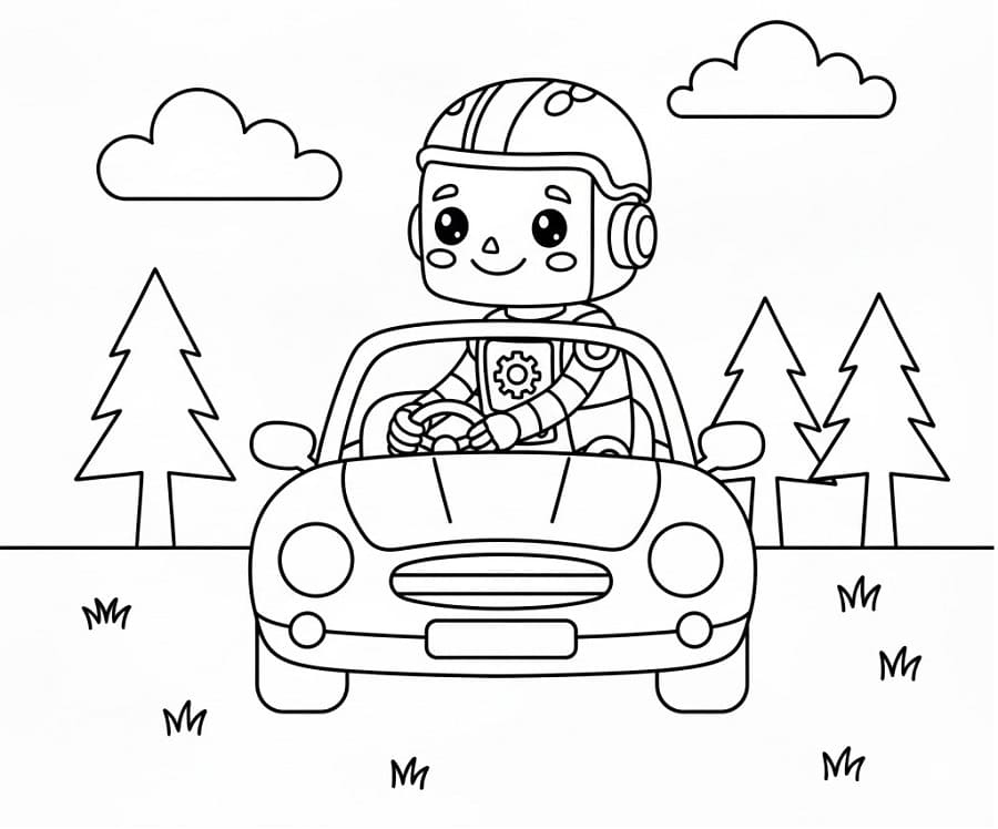 Fise de colorat cu Robot gratuit