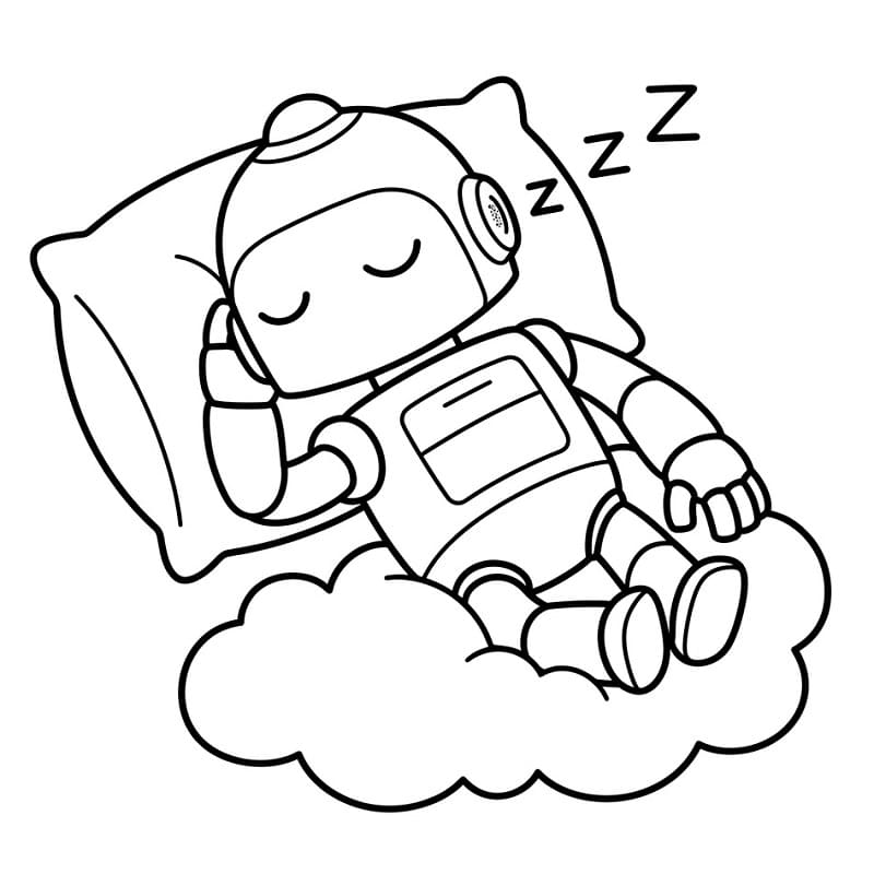 Fise de colorat cu Robot încântător