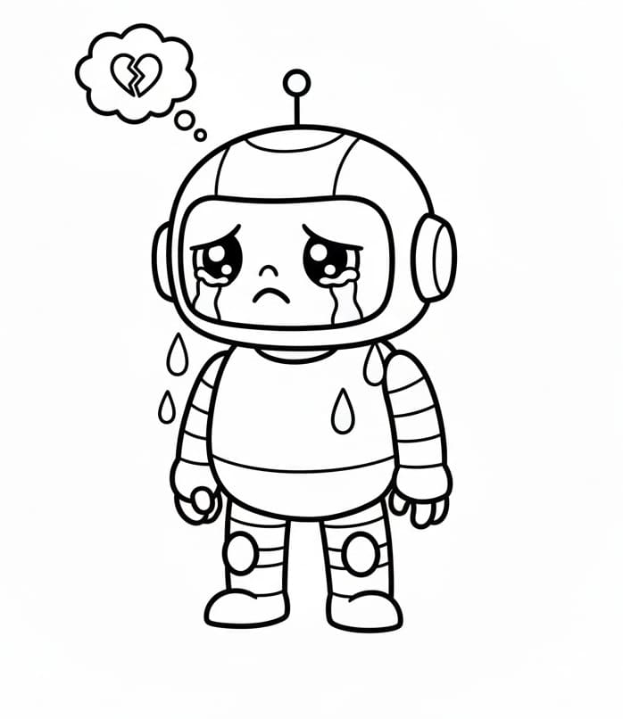 Fise de colorat cu Robot plăcut