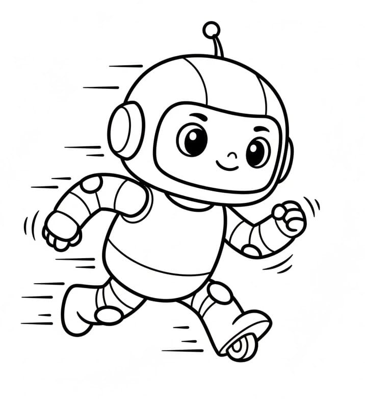 Fise de colorat cu Robot ușor