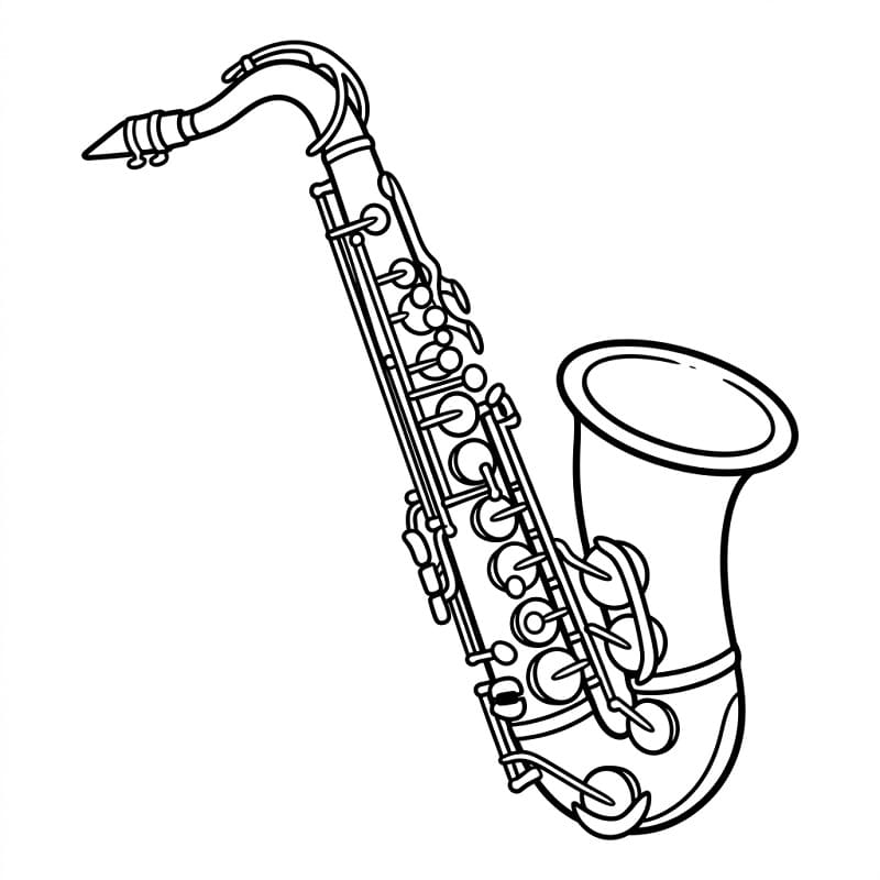 Fise de colorat cu Saxofon cool