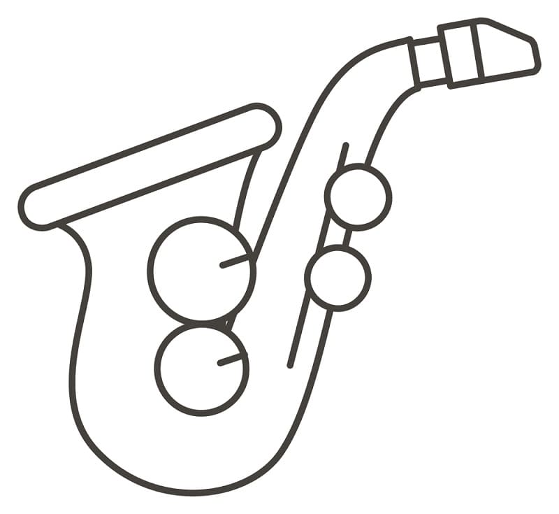 Fise de colorat cu Saxofon gratuit