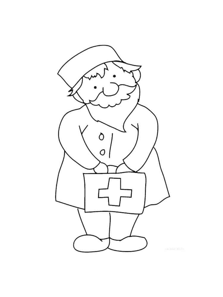 Fise de colorat cu Un doctor bătrân