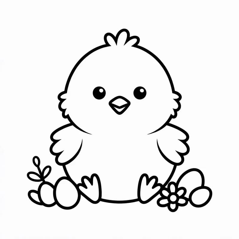 Fise de colorat cu Un pui de Paște