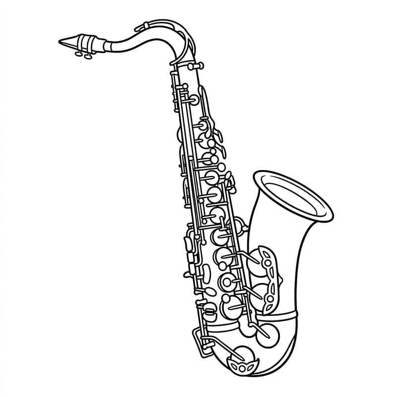 Fise de colorat cu Un saxofon frumos
