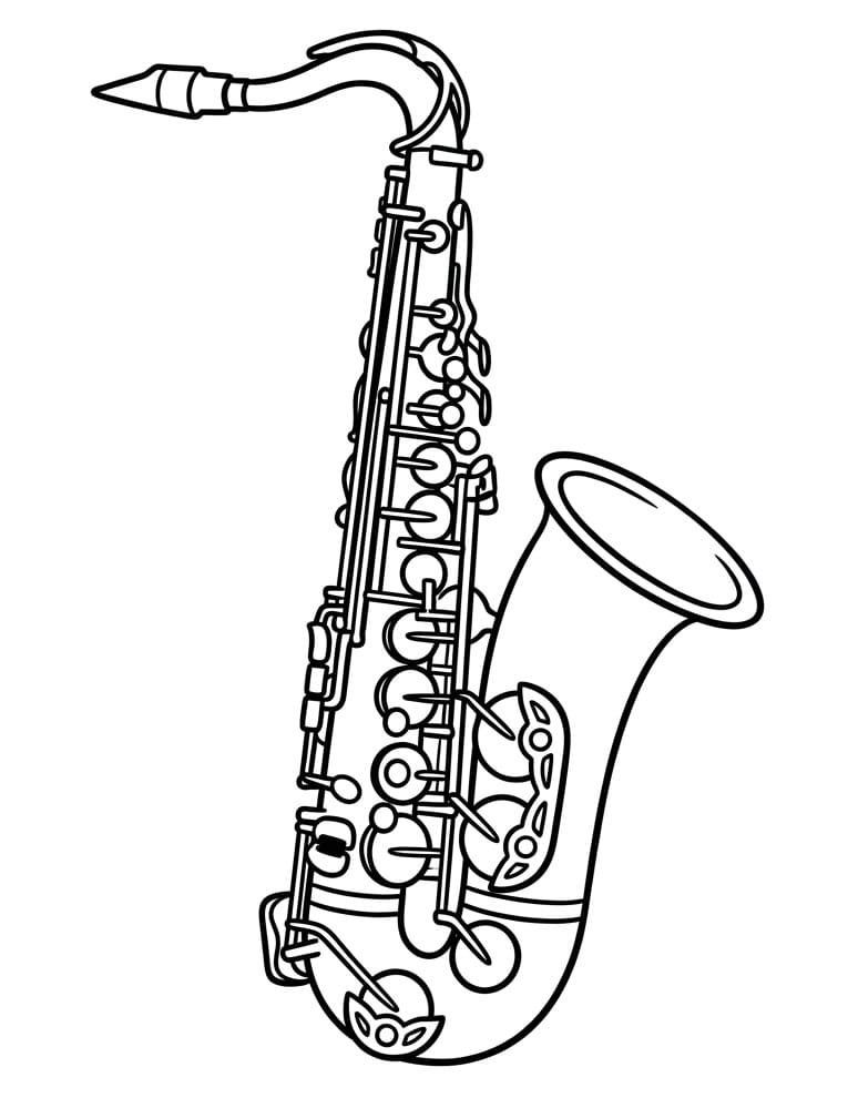 Fise de colorat cu Un saxofon plăcut