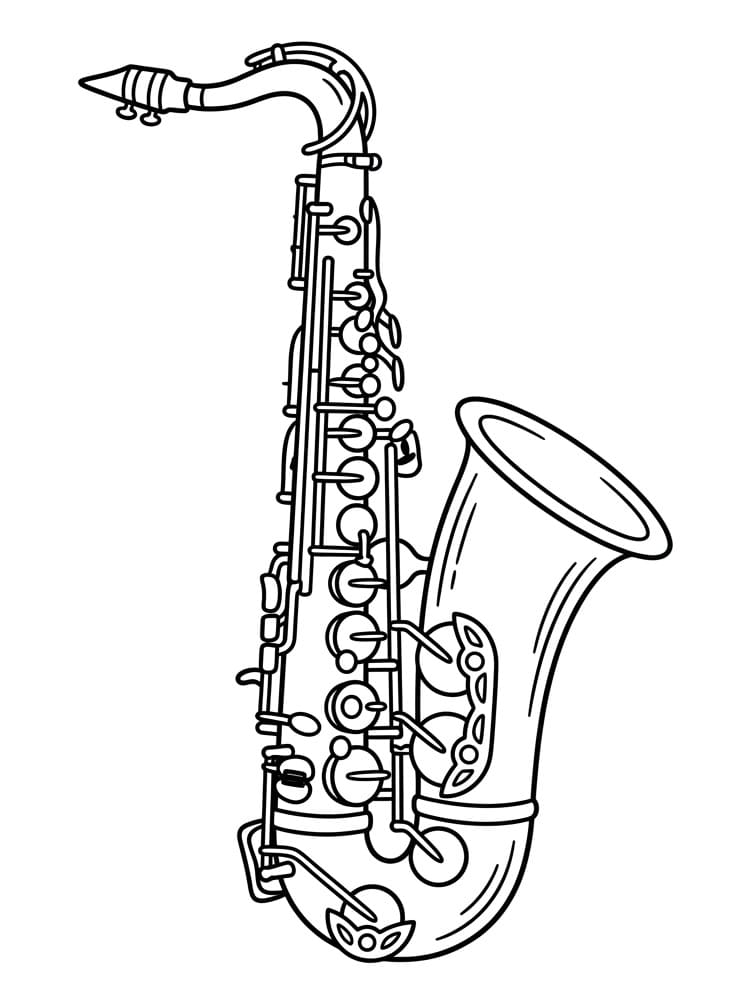 Fise de colorat cu Un saxofon