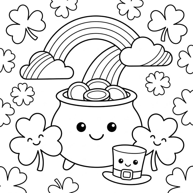 Fise de colorat cu Ziua Sfântului Patrick de colorat p02