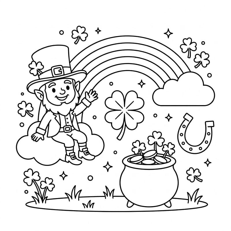 Fise de colorat cu Ziua Sfântului Patrick de colorat p16