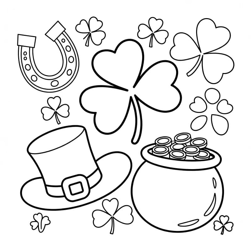 Fise de colorat cu Ziua Sfântului Patrick de colorat p17