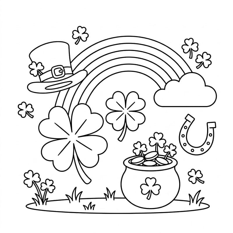 Fise de colorat cu Ziua Sfântului Patrick de colorat p21