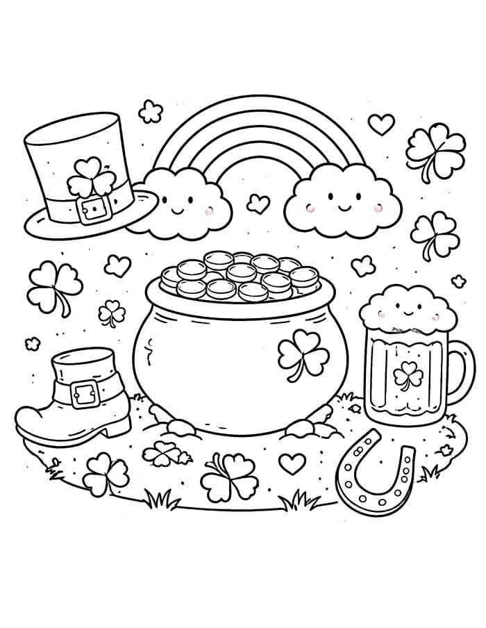 Fise de colorat cu Ziua Sfântului Patrick de colorat p22