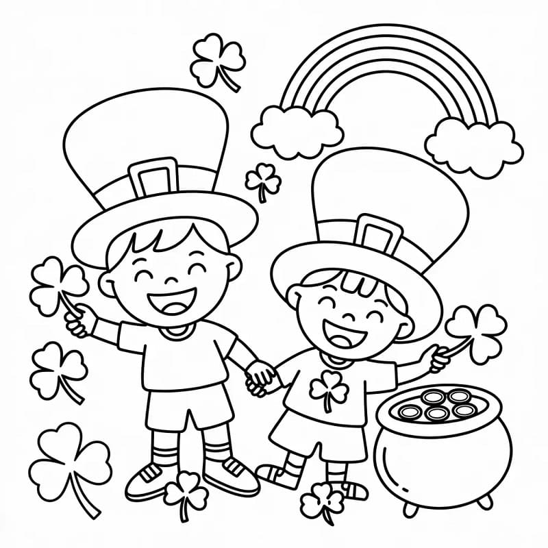 Fise de colorat cu Ziua Sfântului Patrick de colorat p23