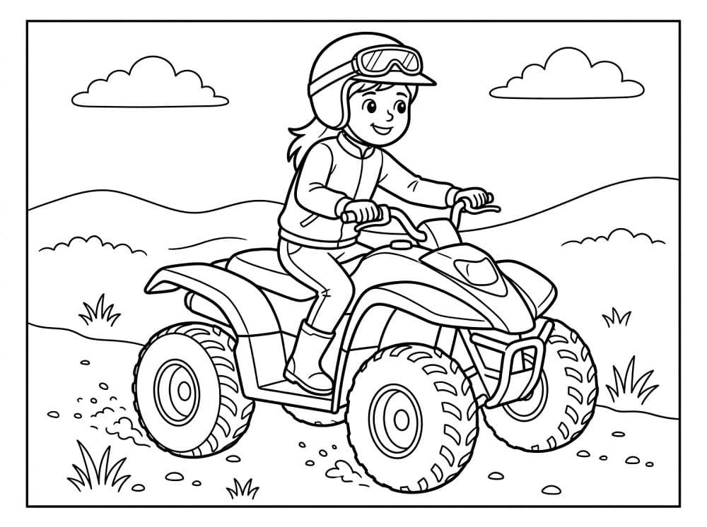 Fise de colorat cu ATV cool