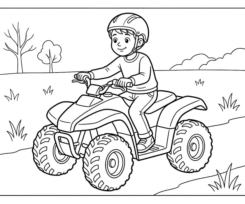 Fise de colorat cu ATV de bază