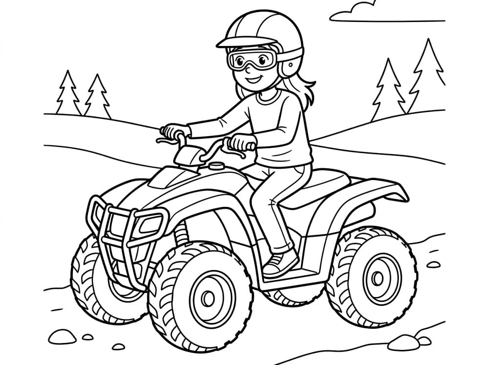 Fise de colorat cu ATV grozav