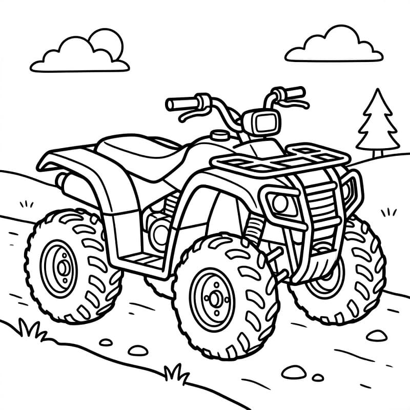 Fise de colorat cu ATV obișnuit